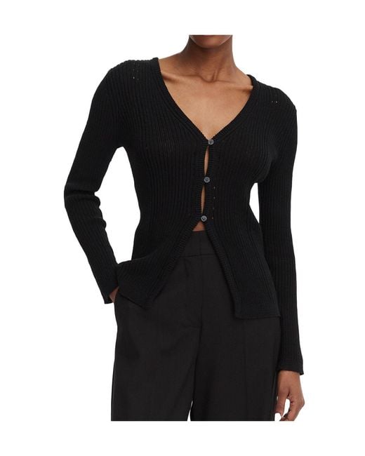 Calvin Klein Black Single-Breasted Knit Cardigan