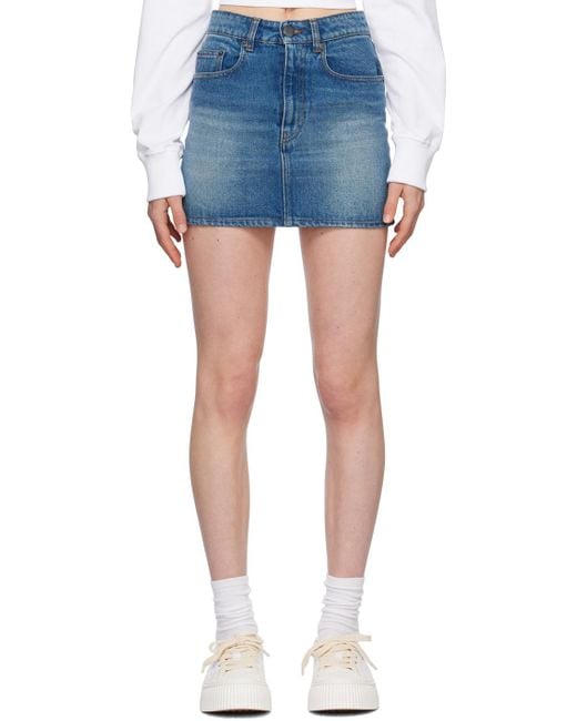 AMI Blue Denim Mini Skirt
