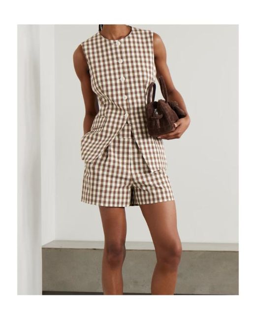 Veronica Beard White Lois Gingham Vest