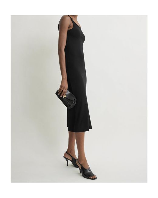 Totême Black Fluid Slip Midi Dress