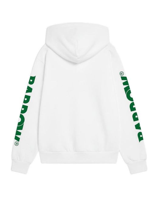 Barrow White Logo Hoodie for men