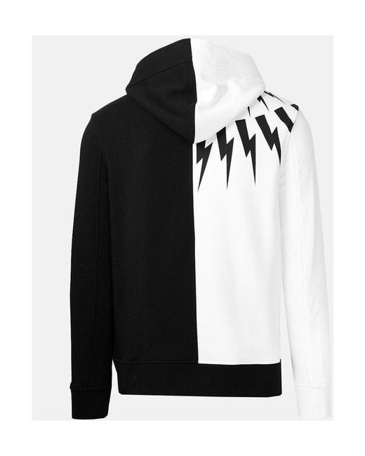 Neil Barrett Black Hooded Matching Color Sweater for men