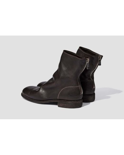 Guidi Black Zippered Ankle Boots for men