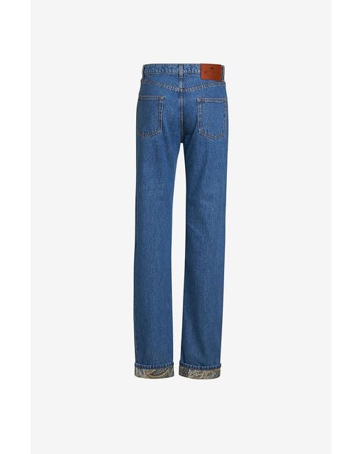 Etro Blue Straight-Leg Jeans