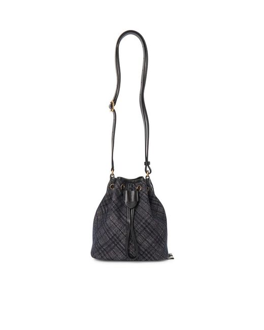 Burberry Black Drawstring Denim Bucket Bag