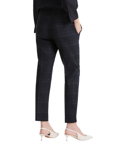 Marella Black Checked Casual Trousers