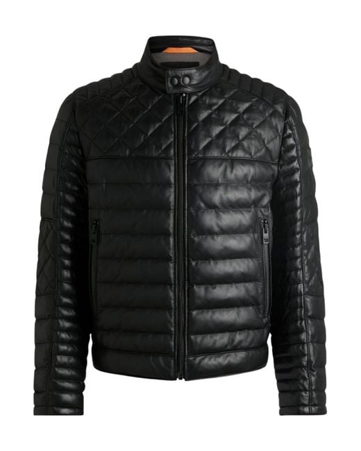 Boss Black Long-Sleeved Cotton-Padded Jacket for men