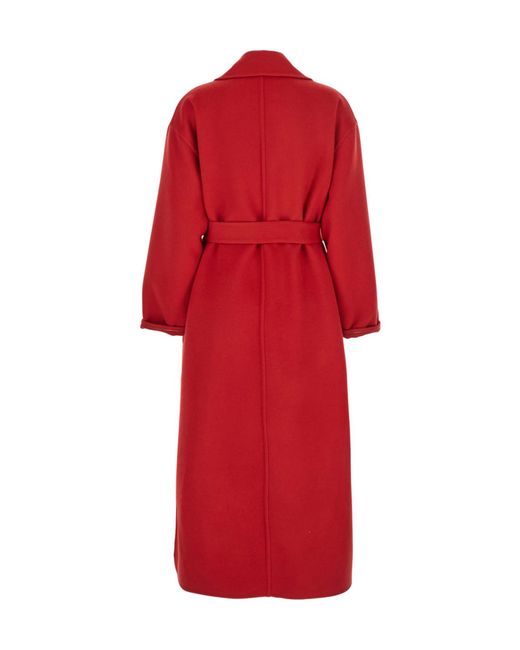 Fabiana Filippi Red Coat With Wide Notched Revers