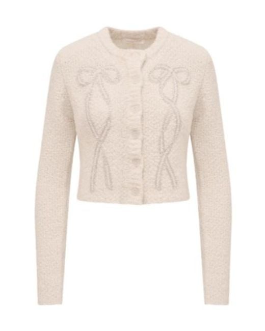 LoveShackFancy White Leocadia Embellished Cardigan