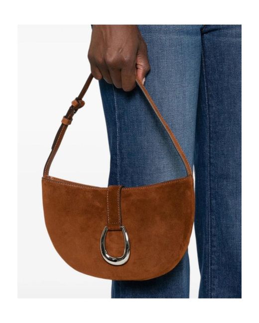 Staud Brown Harlow Horseshoe-Buckle Shoulder Bag