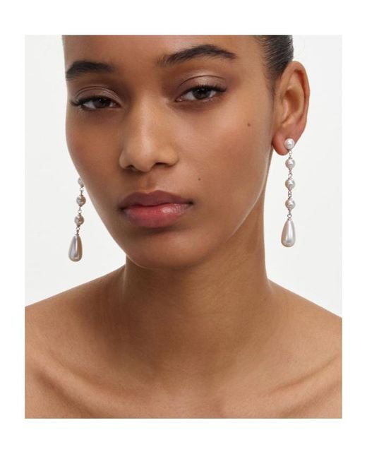 Self-Portrait White Bijoux Faux Pearl Drop Earrings