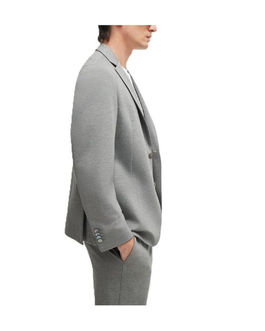 Boss Gray Single-Breasted Blazer for men