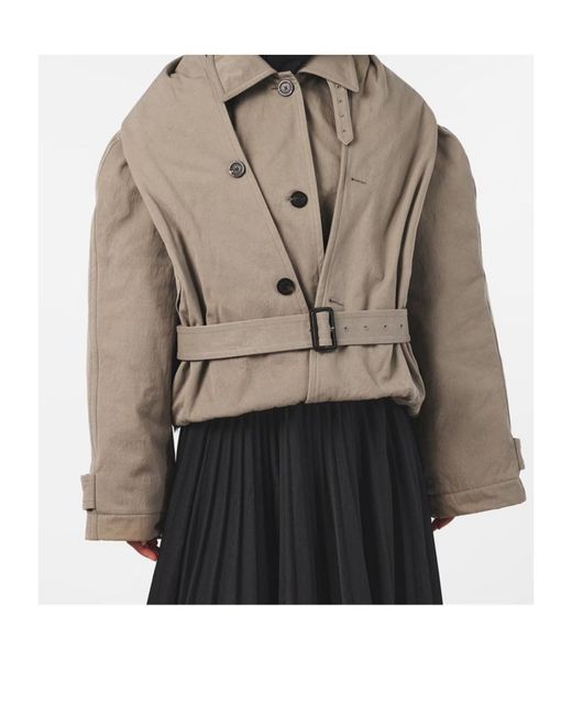 Balenciaga Gray Hooded Trench Coat