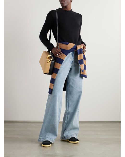 The Elder Statesman Black Cropped Cashmere Sweater
