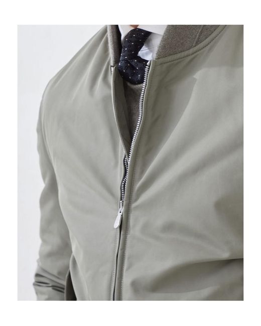 Brunello Cucinelli Gray Zip-Fastening Bomber Jacket for men