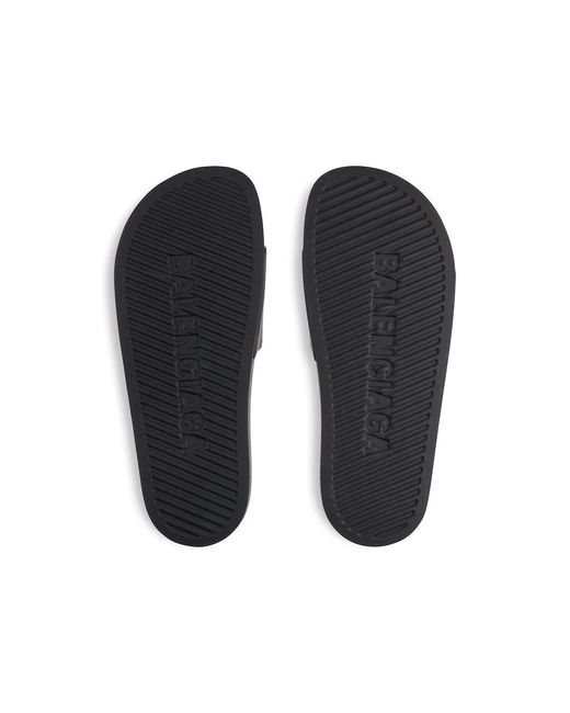 Balenciaga Black Bb Logo Pool Slide Sandals