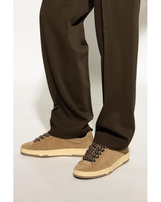 Lanvin Brown Curb Lite Lace-Up Sneakers for men