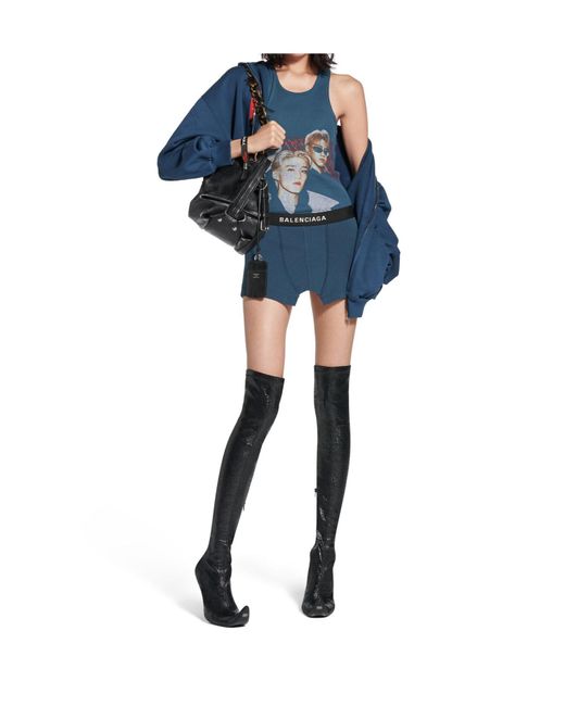 Balenciaga Cut-Off Brief Skirt in Blue | Lyst