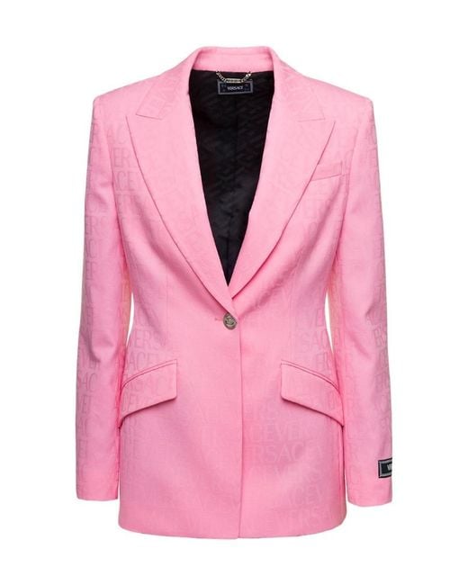 Versace Pink Single Breasted Tailored Blazer