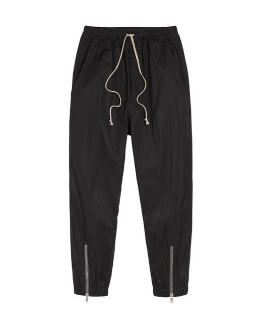 Rick Owens Black Stretch-Cotton Trousers for men
