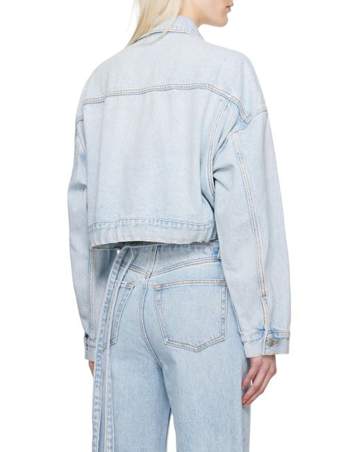 Alexander Wang Blue Cinch Hem Trucker Jacket