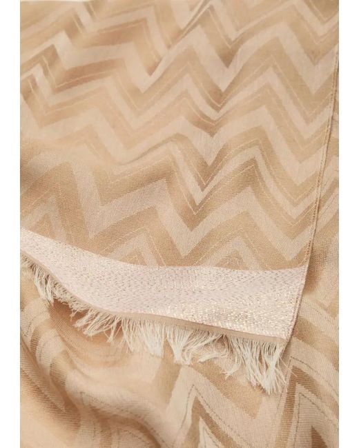 Emporio Armani Natural Herringbone Jacquard Scarf