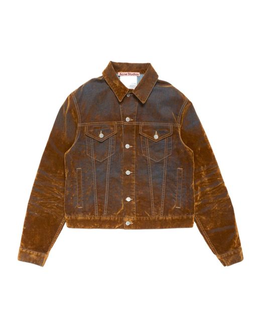 Acne Brown Flocked Denim Jacket for men