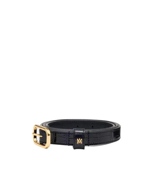Amiri White Ma Logo Plaque Buckled Belt for men