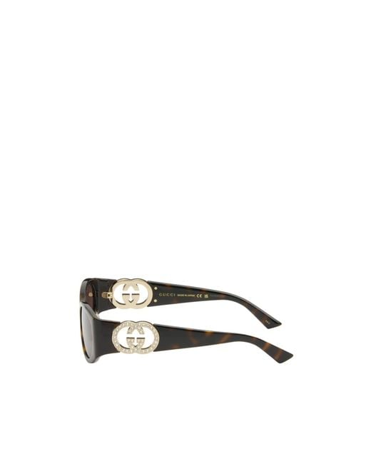 Gucci White Eyewear Square Frame Sunglasses