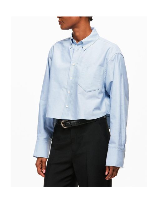 AMI Blue Striped Long-Sleeve Shirt