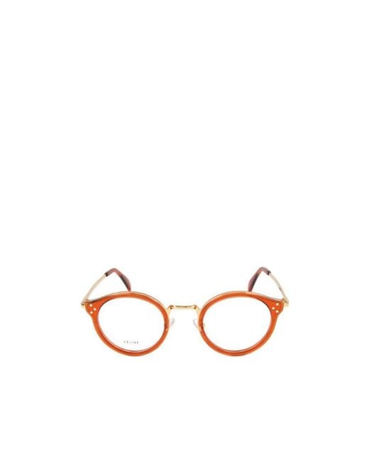 Céline White Logo Round Frame Flat Mirror