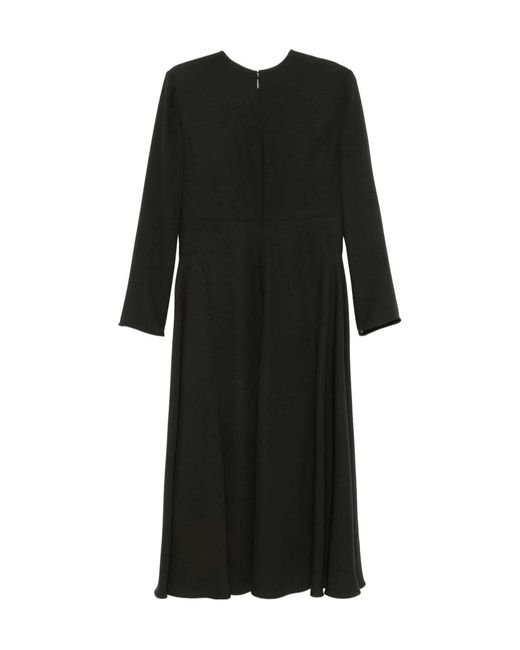 Valentino Black Silk Midi Dress