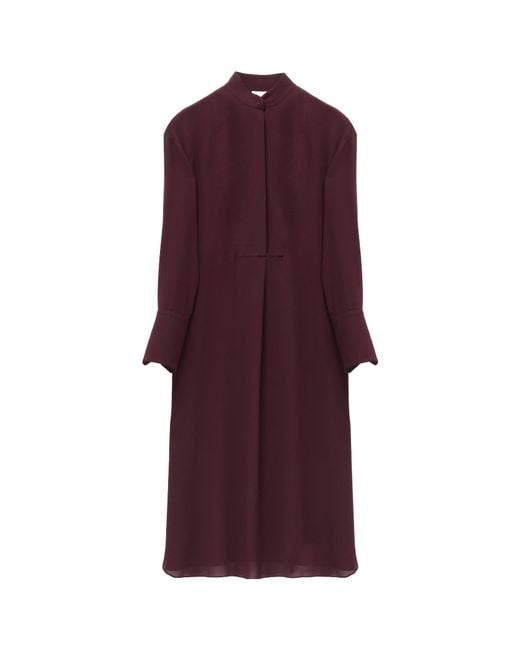 McQueen Purple Georgette Shirt Dress