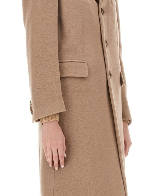 Aspesi Natural Long-Sleeved Single-Breasted Coat