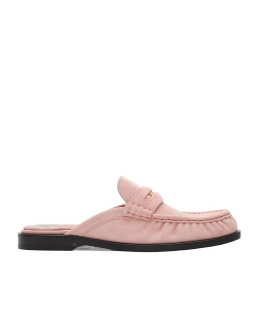 Burberry Pink Leather Cadet Mules