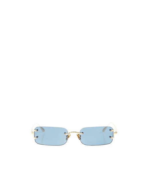 Linda Farrow Blue Taylor Rectangle Frame Sunglasses