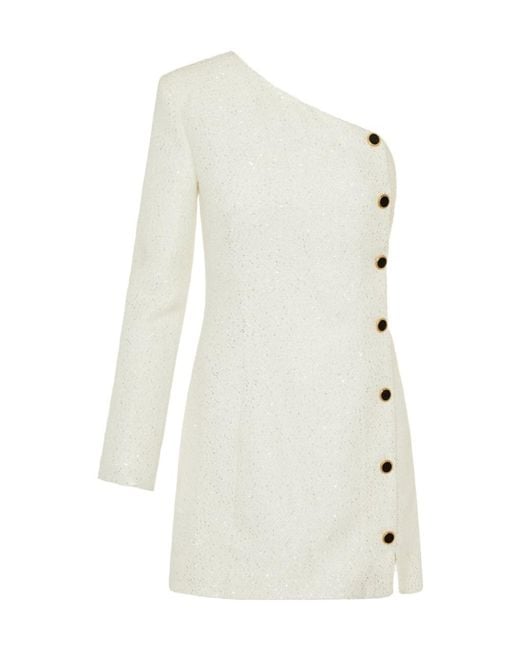 Alessandra Rich White Mini Knitted Dress