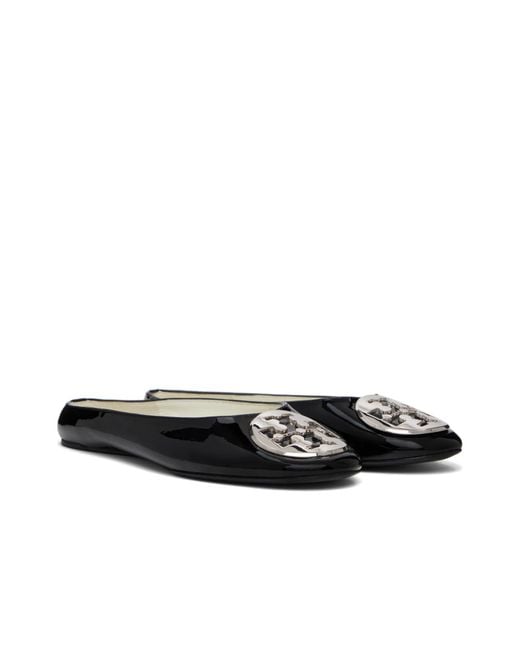 Tory Burch Black Reva Backless Ballerina Flats