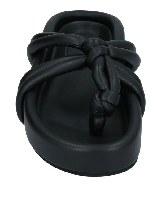 MM6 by Maison Margiela Black Solid-Color Flip-Flops