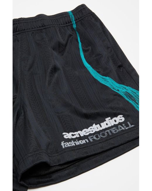 Acne Blue Casual Graphic Shorts