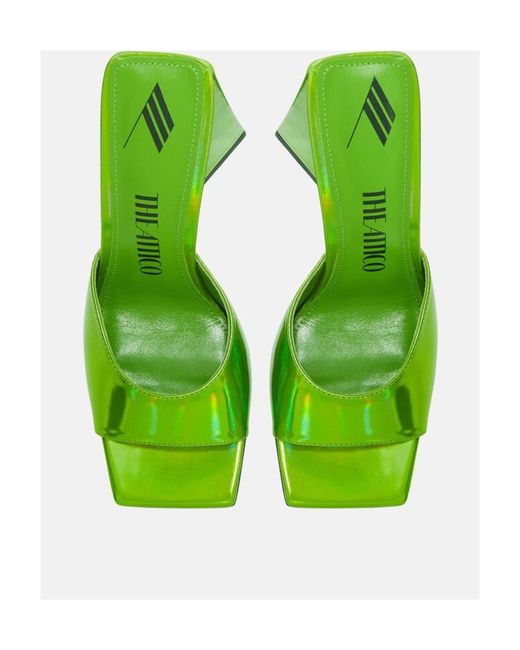 The Attico Green The Devon Heeled Mules