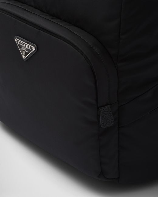 Prada Black Triangle Logo Plaque Backpack for men
