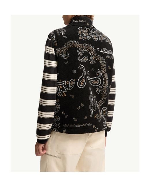 Moncler Black Reversible Paisley Print Padded Teddy Vest for men