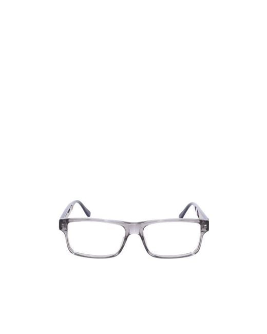 Gucci White Eyewear Rectangle Frame Glasses for men