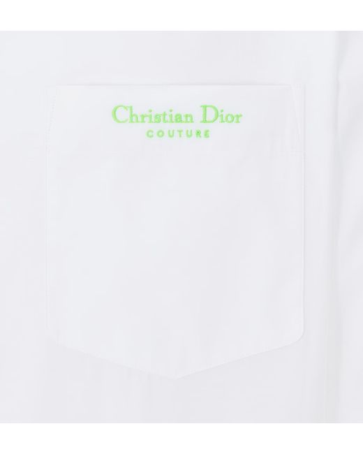 Dior White Homme Buttoned Long-Sleeved Poplin Shirt for men