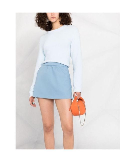 RED Valentino Blue Scalloped Skort Shorts