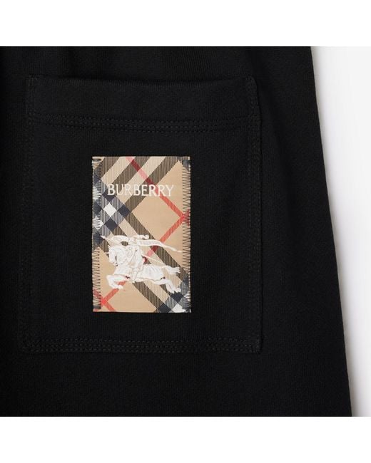 Burberry Black Check-Label Track Shorts for men