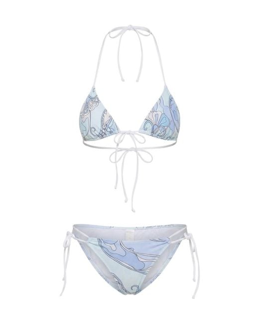 Emilio Pucci White Printed Bikini