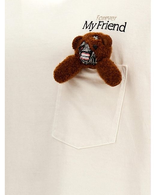Doublet White Teddy Bear Cotton T-Shirt for men