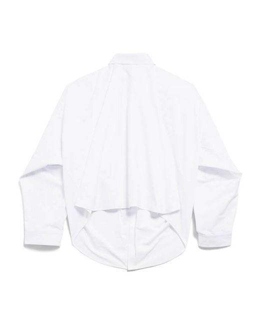 Balenciaga White Collared Long-Sleeve Shirt